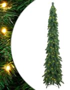 vidaXL Изкуствена предварително осветена коледна елха 130 LED 210 см