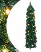 vidaXL Изкуствена предварително осветена коледна елха с 45 LED 90 см