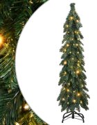 vidaXL Изкуствена предварително осветена коледна елха с 60 LED 120 см