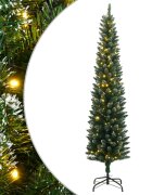 vidaXL Изкуствена тънка коледна елха 150 LED 150 см