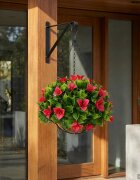 vidaXL Изкуствени цветя Розов 33 x 33 x 44 см Полиетилен и стомана