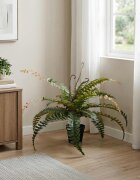 vidaXL Изкуствено дърво ферн Зелено 58 x 13 x 60 см Текстил и PE