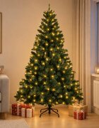 vidaXL Изкуствено коледно дърво с хингед 180 см 300 LED светодиода