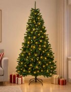 vidaXL Изкуствено коледно дърво с хингед 270 см 600 LED светодиода