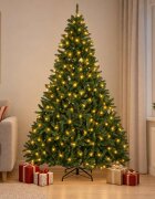 vidaXL Изкуствено коледно дърво с хингед 300 см 300 LED светодиода