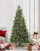 vidaXL Изкуствено коледно дърво с хингед Зелен 210 cm PE и PVC