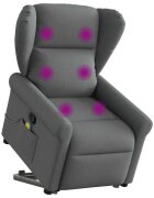 vidaXL Изправящ масажен реклайнер столтъмносив текстил