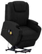 vidaXL Изправящ масажен стол черен изкуствена кожа