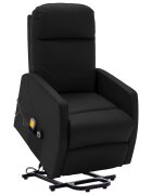 vidaXL Изправящ масажен стол черен изкуствена кожа