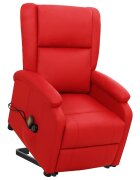 vidaXL Изправящ масажен стол червен изкуствена кожа
