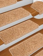 vidaXL Изтривалки за стълби 10 бр. 65x21x4 см бежови с правоъгълен кант
