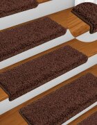vidaXL Изтривалки за стълби 10 бр. 65x21x4 см кафяви с правоъгълен кант