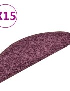vidaXL Изтривалки за стълби 15 бр. 56x17x3 см тъмнолилави полукръгли