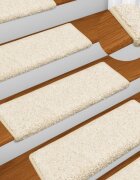 vidaXL Изтривалки за стълби 15 бр. 65x21x4 см бели с правоъгълен кант