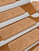 vidaXL Изтривалки за стълби 15 бр. 65x21x4 см бежови с правоъгълен кант