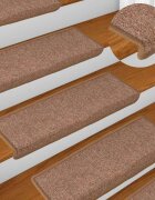 vidaXL Изтривалки за стълби 15 бр. 65x21x4 см кафяви правоъгълни кант