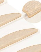 vidaXL Изтривалки за стълби 15 бр. 65x21x4 см кремави полукръгли големи