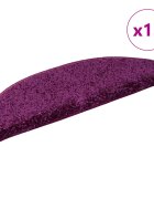vidaXL Изтривалки за стълби 15 бр. 65x21x4 см лилави полукръгли големи