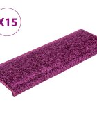 vidaXL Изтривалки за стълби 15 бр. 65x21x4 см лилави правоъгълни кант