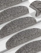 vidaXL Изтривалки за стълби 15 бр. 65x21x4 см сиви полукръгли големи