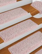 vidaXL Изтривалки за стълби 15 бр. 65x21x4 см светлорозови правоъгълни кант