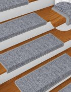 vidaXL Изтривалки за стълби 15 бр. 65x21x4 см светлосиви с правоъгълен кант