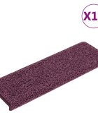 vidaXL Изтривалки за стълби 15 бр. 65x21x4 см тъмнолилави правоъгълни кант