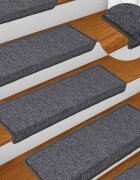 vidaXL Изтривалки за стълби 15 бр. 65x21x4 см тъмносиви правоъгълни кант