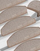 vidaXL Изтривалки за стълби 15 бр. 65x24x4 см светлокафяви полукръгли големи