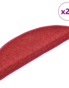 vidaXL Изтривалки за стълби 20 бр. 56x17x3 см червени полукръгли