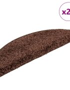 vidaXL Изтривалки за стълби 20 бр. 56x17x3 см кафяви полукръгли