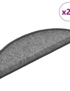 vidaXL Изтривалки за стълби 20 бр. 56x17x3 см тъмносиви полукръгли