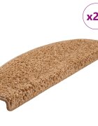 vidaXL Изтривалки за стълби 20 бр. 65x21x4 см бежови полукръгли големи