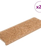 vidaXL Изтривалки за стълби 20 бр. 65x21x4 см бежови с правоъгълен кант