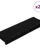 vidaXL Изтривалки за стълби 20 бр. 65x21x4 см черни с правоъгълен кант