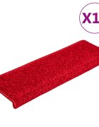 vidaXL Изтривалки за стълби 20 бр. 65x21x4 см червени с правоъгълен кант