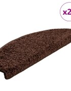 vidaXL Изтривалки за стълби 20 бр. 65x21x4 см кафяви полукръгли големи