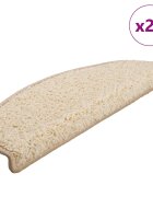 vidaXL Изтривалки за стълби 20 бр. 65x21x4 см кремави полукръгли големи