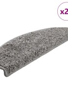 vidaXL Изтривалки за стълби 20 бр. 65x21x4 см сиви полукръгли големи