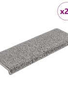 vidaXL Изтривалки за стълби 20 бр. 65x21x4 см сиви с правоъгълен кант