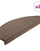vidaXL Изтривалки за стълби 20 бр. 65x24x4 см кафеенокафяви полукръгли големи