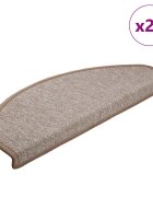 vidaXL Изтривалки за стълби 20 бр. 65x24x4 см светлокафяви полукръгли големи