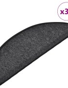 vidaXL Изтривалки за стълби 30 бр. 56x17x3 см антрацит полукръгли