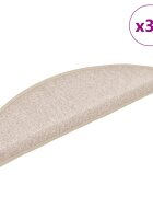 vidaXL Изтривалки за стълби 30 бр. 56x17x3 см бежови полукръгли