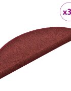 vidaXL Изтривалки за стълби 30 бр. 56x17x3 см бордо полукръгли