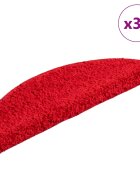 vidaXL Изтривалки за стълби 30 бр. 56x17x3 см червени полукръгли