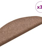 vidaXL Изтривалки за стълби 30 бр. 56x17x3 см кафяви полукръгли