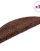 vidaXL Изтривалки за стълби 30 бр. 56x17x3 см кафяви полукръгли