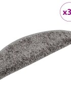 vidaXL Изтривалки за стълби 30 бр. 56x17x3 см сиви полукръгли