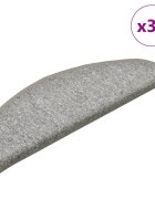 vidaXL Изтривалки за стълби 30 бр. 56x17x3 см светлосиви полукръгли